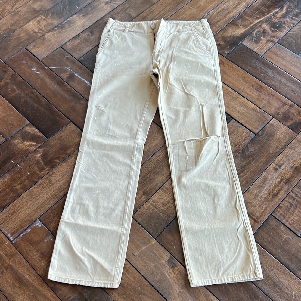 ✅Life after denim size 30 distressed and ripped fitted men’s khaki chinos